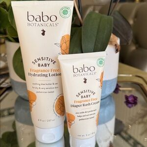 Babo Botanicals Baby Lotion and Diaper Rash Cream Set